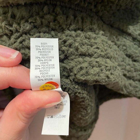 Aerie Offline Teddy Sherpa Green Half Zip Sweater Jacket Size S - Picture 6 of 6